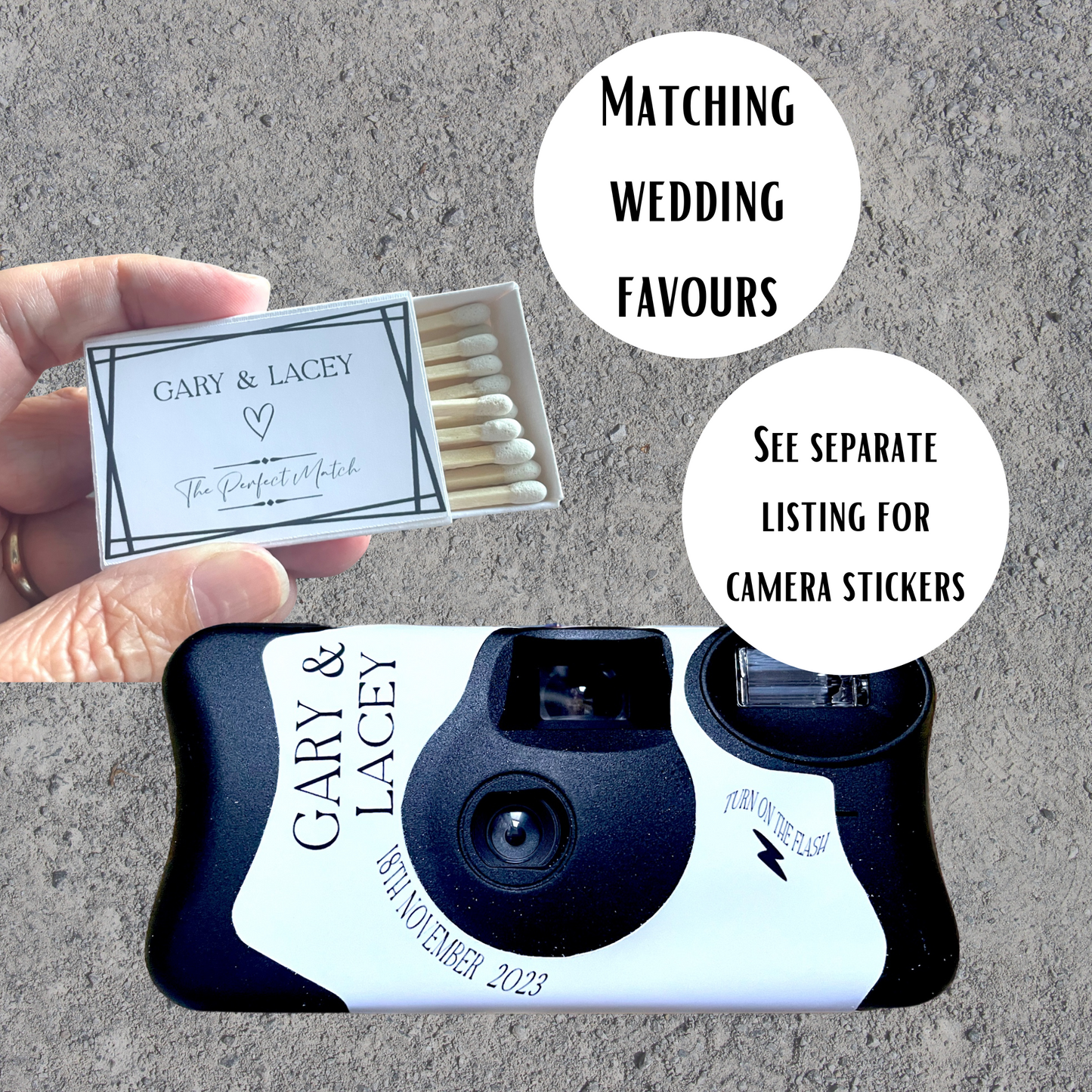 Personalised Matchbox Wedding Favours with Coloured Matches