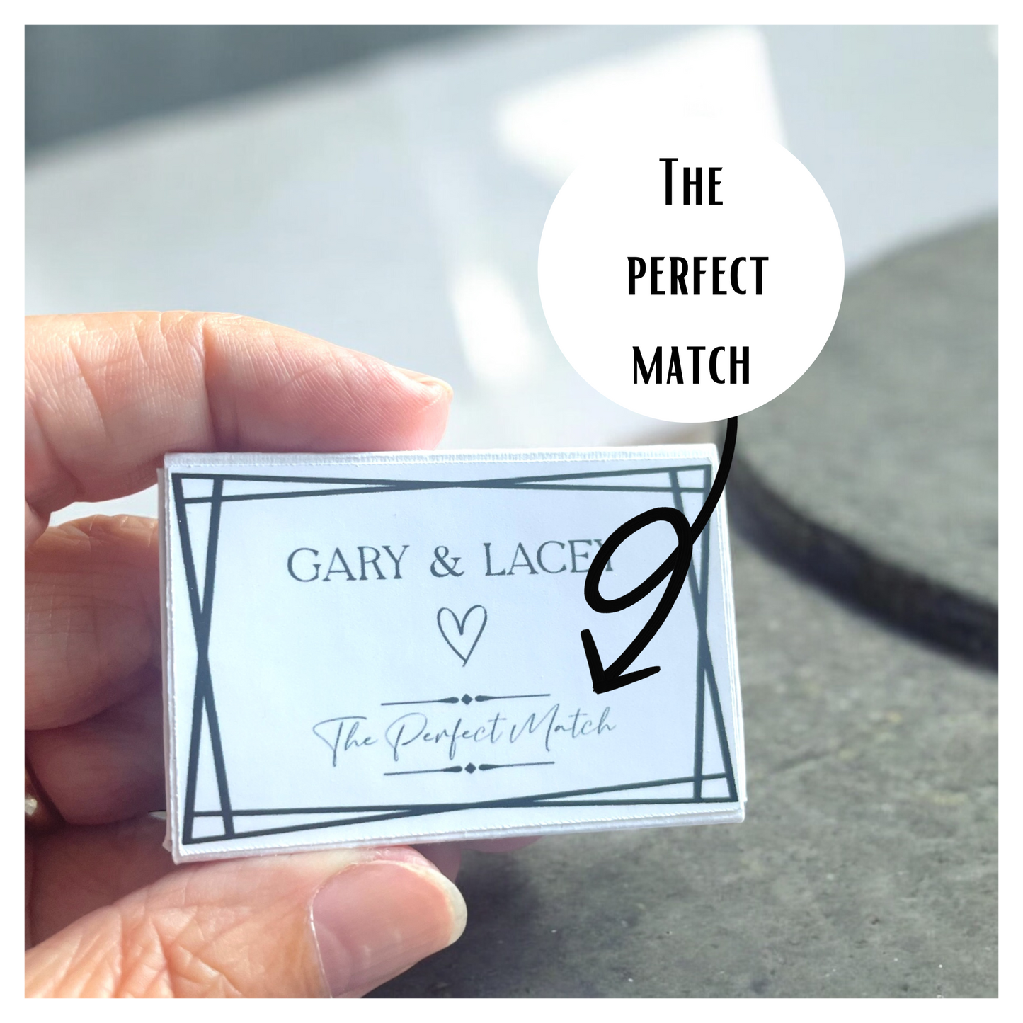 The perfect match personalised wedding favours