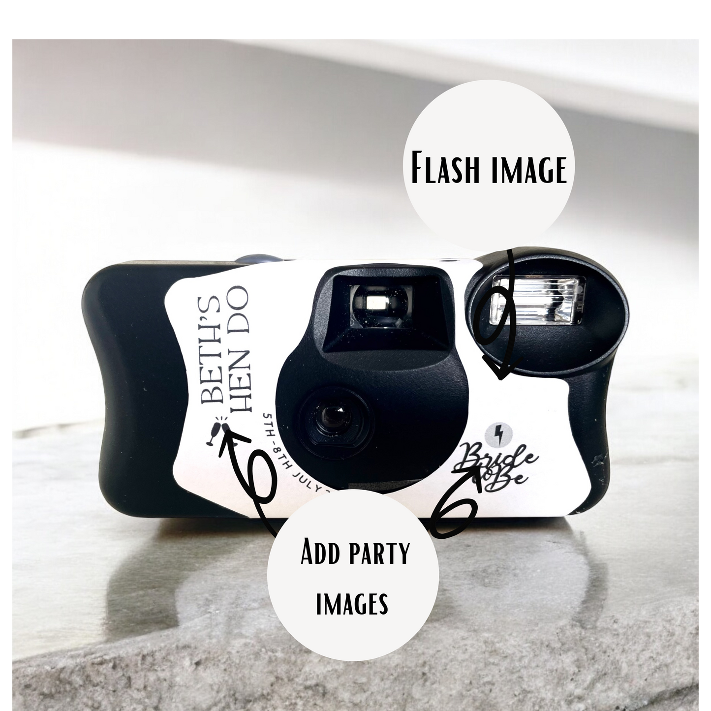 Let's Go Girls Personalised Hen Party Camera Stickers