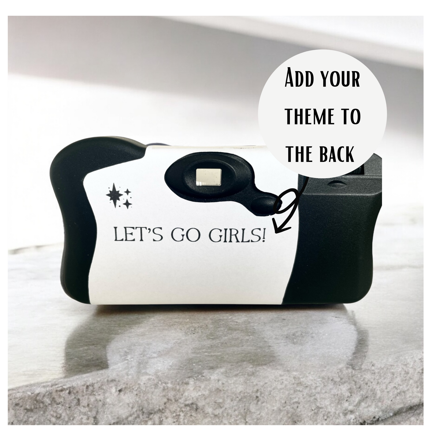Let's Go Girls Personalised Hen Party Camera Stickers