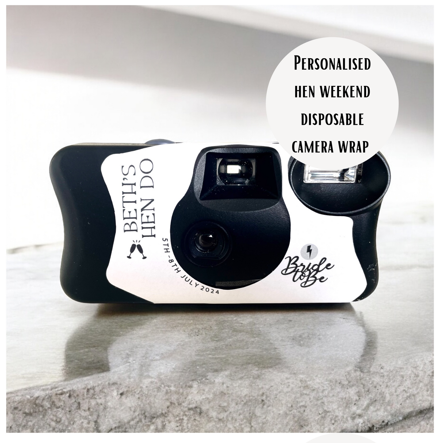 Let's Go Girls Personalised Hen Party Camera Stickers