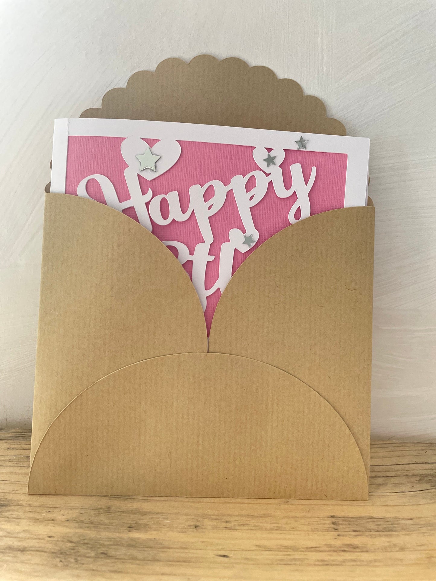 Personalised Happy Birthday Name and Age Card for Teenager, Handmade Sparkle Cut-Out Square Greetings Card for Teenager, Handmade Envelope