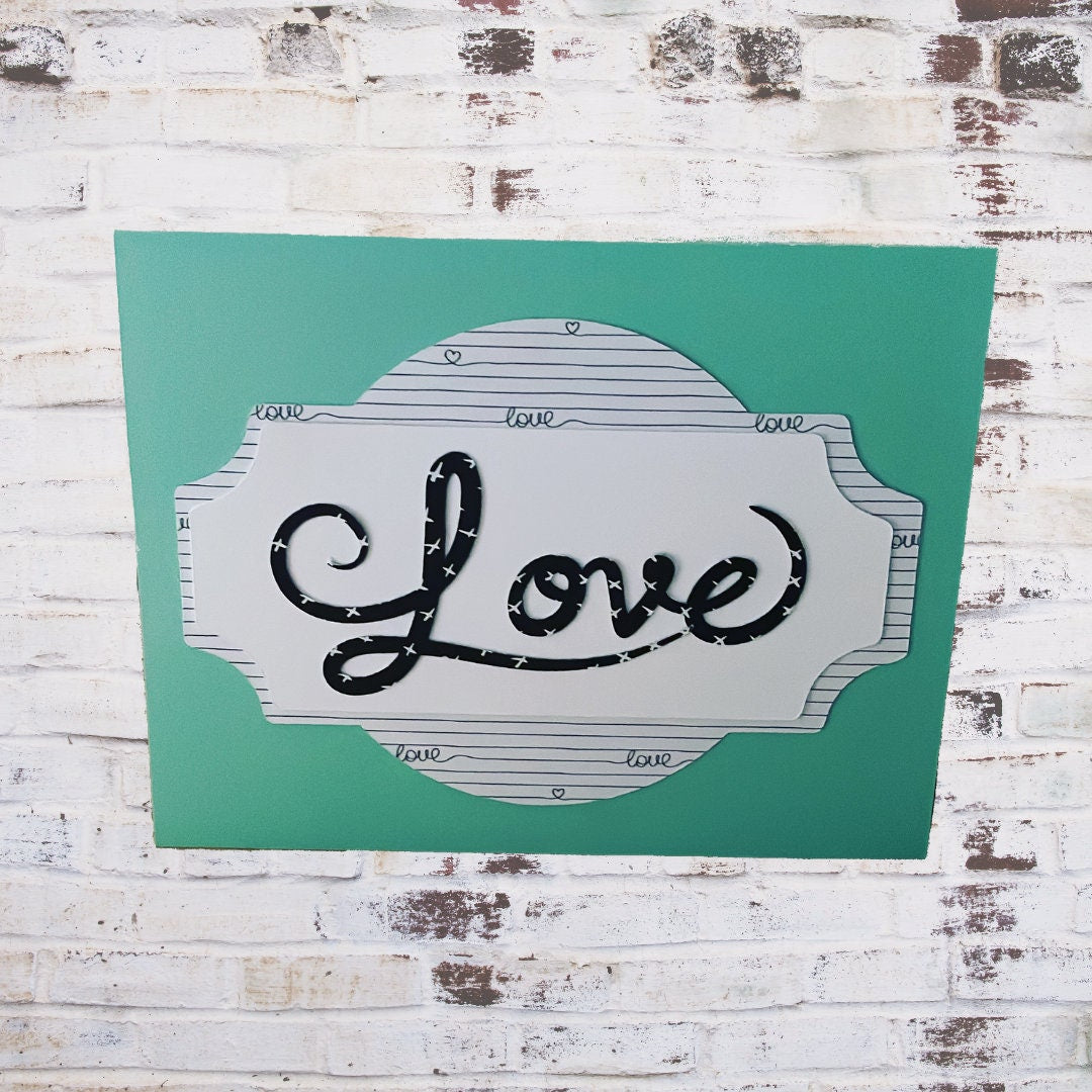 Minimalist Paper Anniversary Love Card from Girlfriend Romantic Love Card for Husband with 3D Plaque and Handmade Envelope