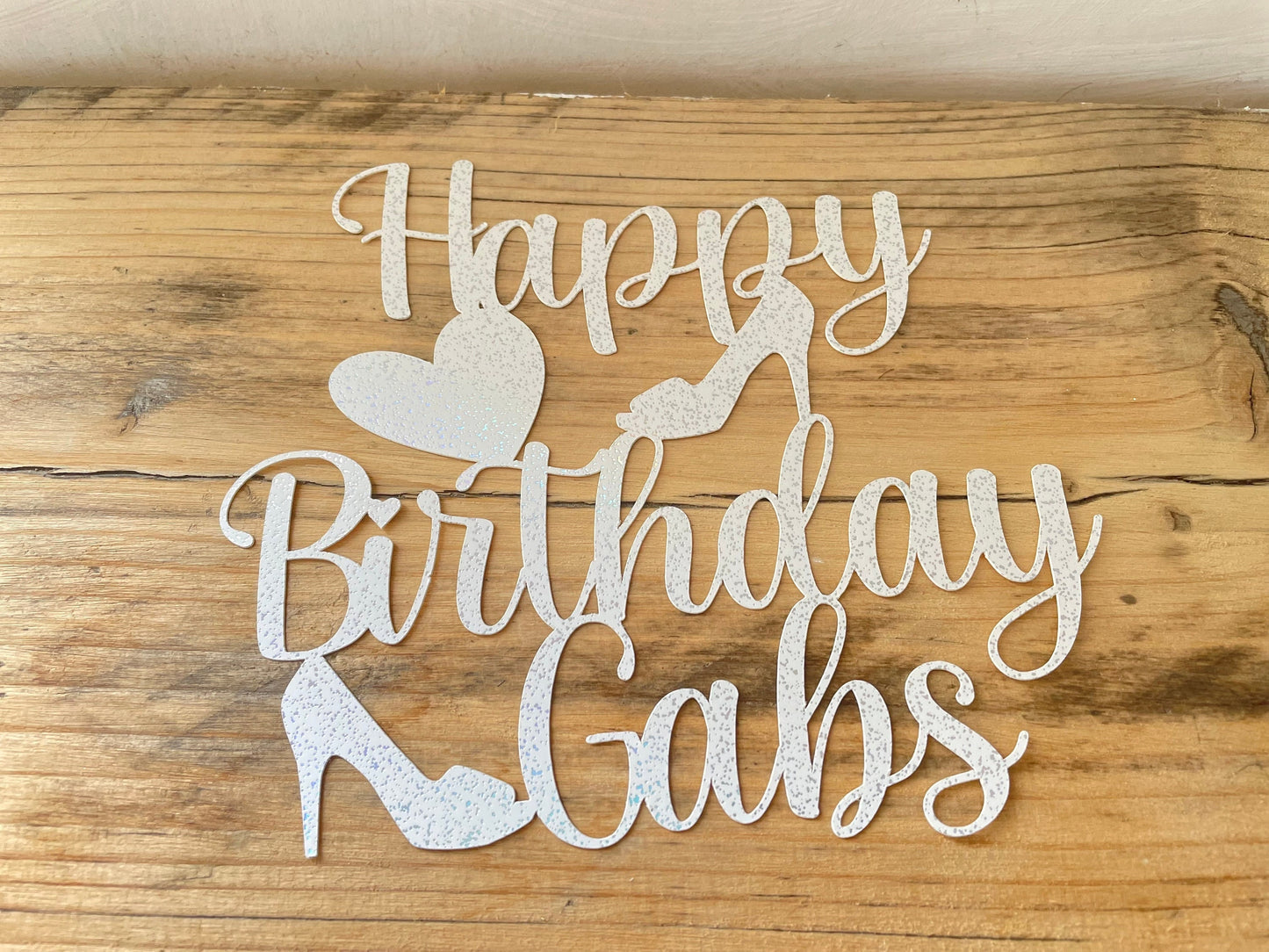 Personalised Birthday Cake Topper for Shoe Lover, Large Happy Birthday Celebration Cake Decoration, Custom Handmade Birthday Cake Decoration