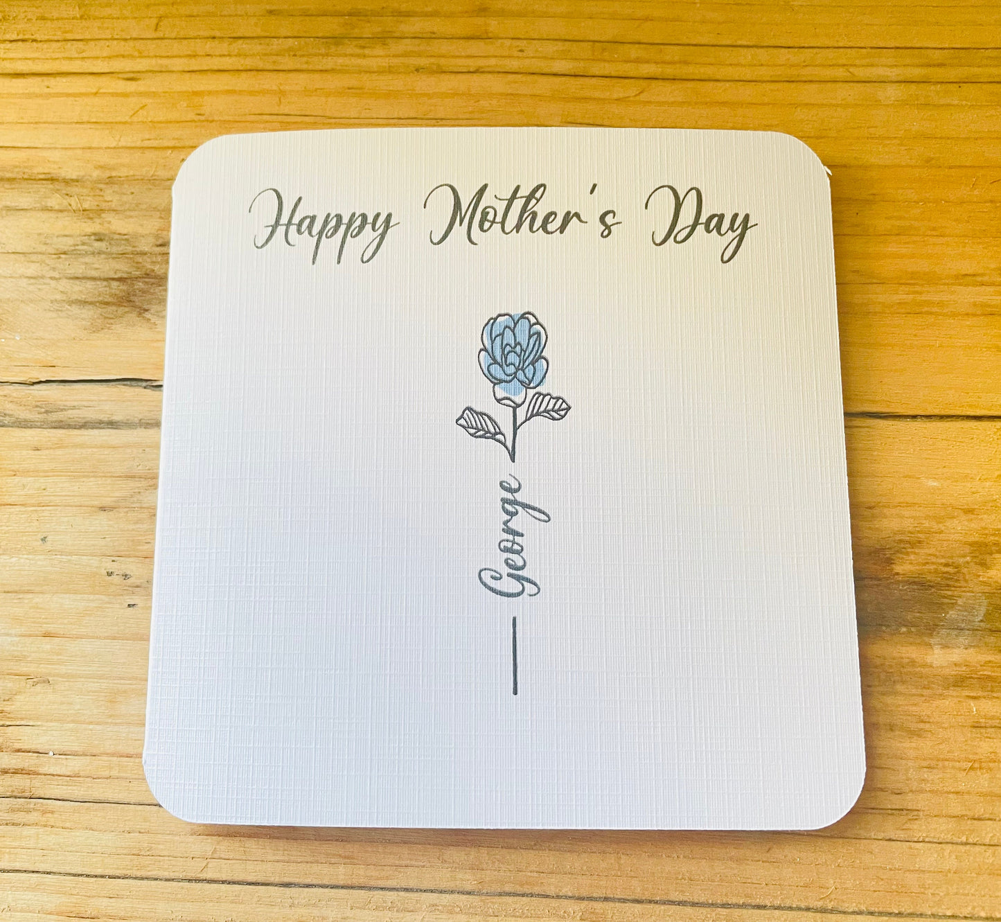 Personalised Children's Names Mother's Day Card Pink or Blue Roses Family Names Greetings Card First Time Mum Flowers Mothering Sunday Card