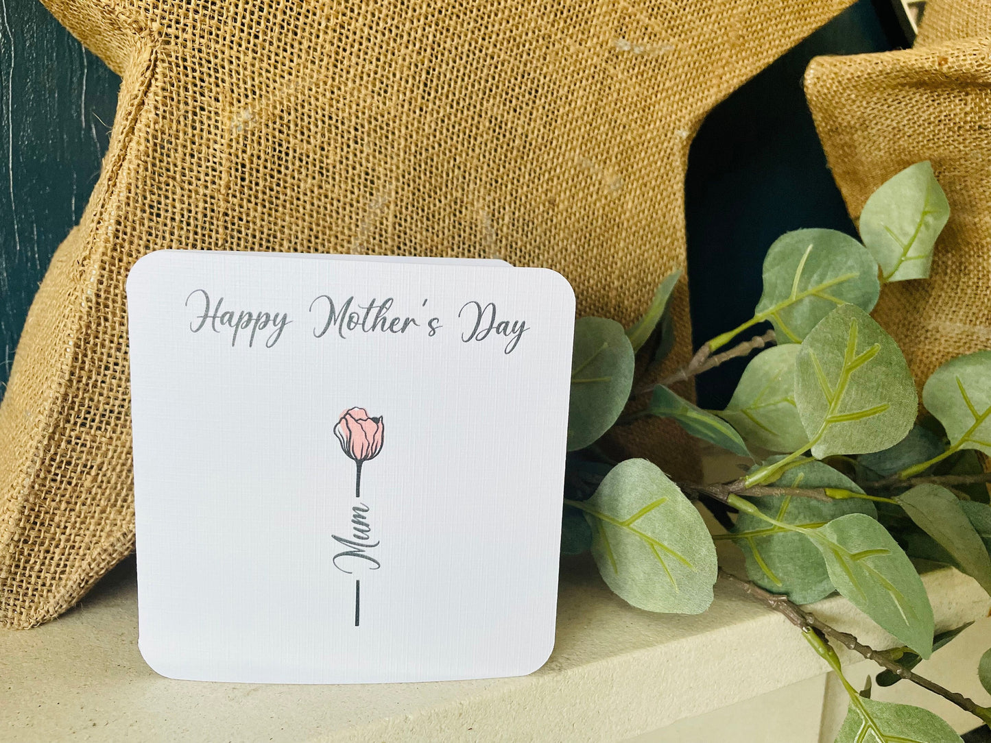 Handmade Happy Mother's Day Card with Pink Rose Mother Daughter Card Mothers Day Flowers Greetings Card First Mothers Day Card for Wife