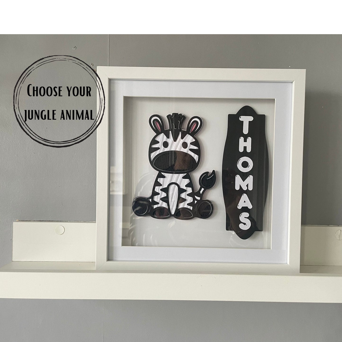 Neutral Nursery Zebra Mandala Art Personlised Baby Name Safari Theme Gift Baby Shower Monkey Mandala Jungle Theme Decor Layered Card Kepsake