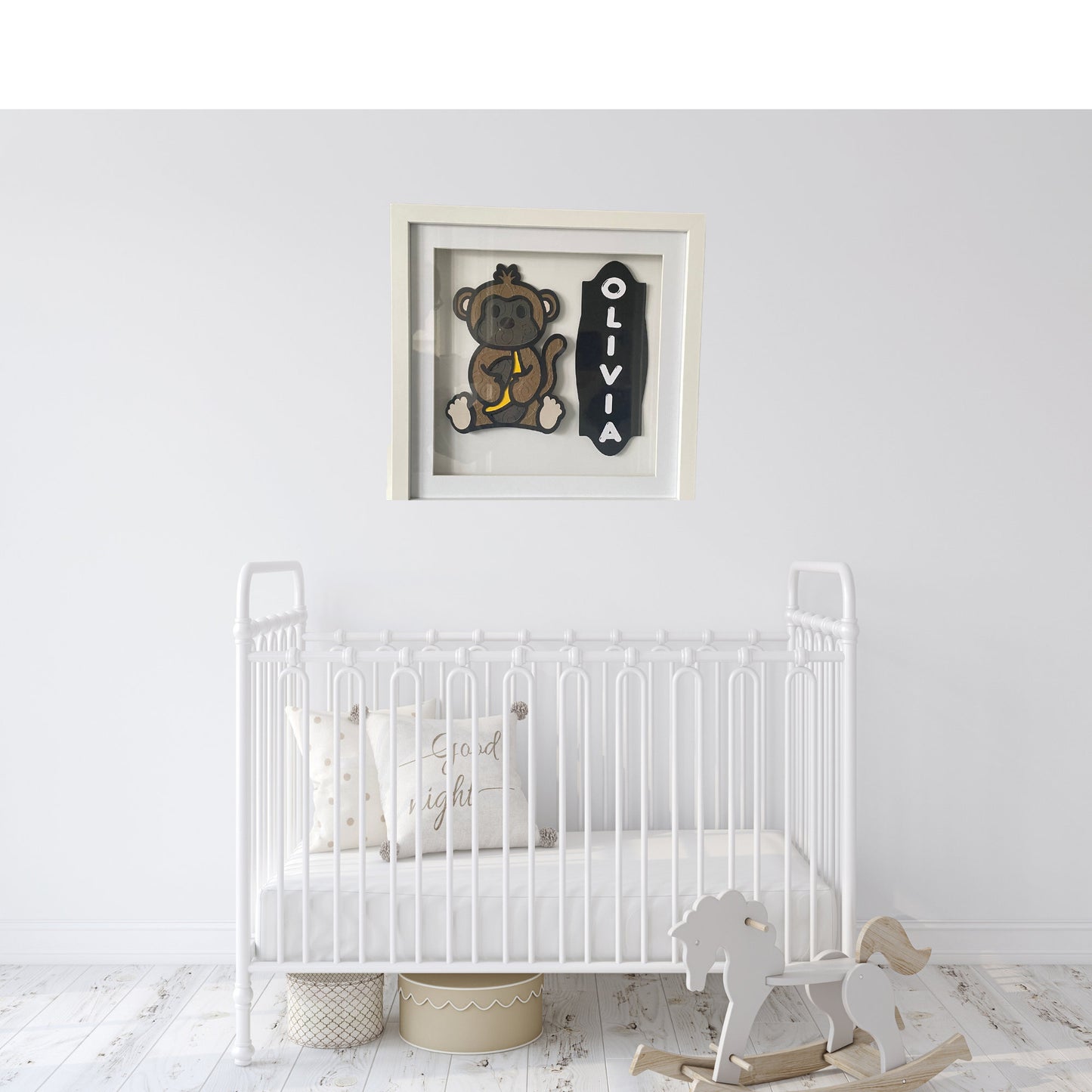 Neutral Nursery Zebra Mandala Art Personlised Baby Name Safari Theme Gift Baby Shower Monkey Mandala Jungle Theme Decor Layered Card Kepsake