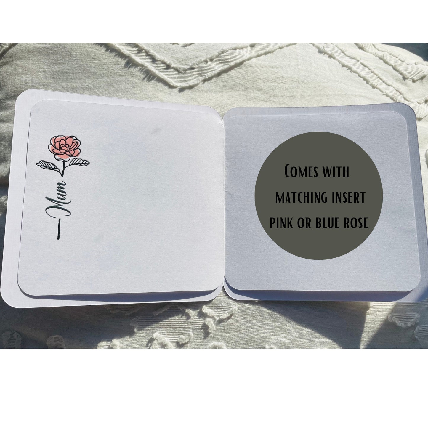 Personalised Children's Names Mother's Day Card Pink or Blue Roses Family Names Greetings Card First Time Mum Flowers Mothering Sunday Card