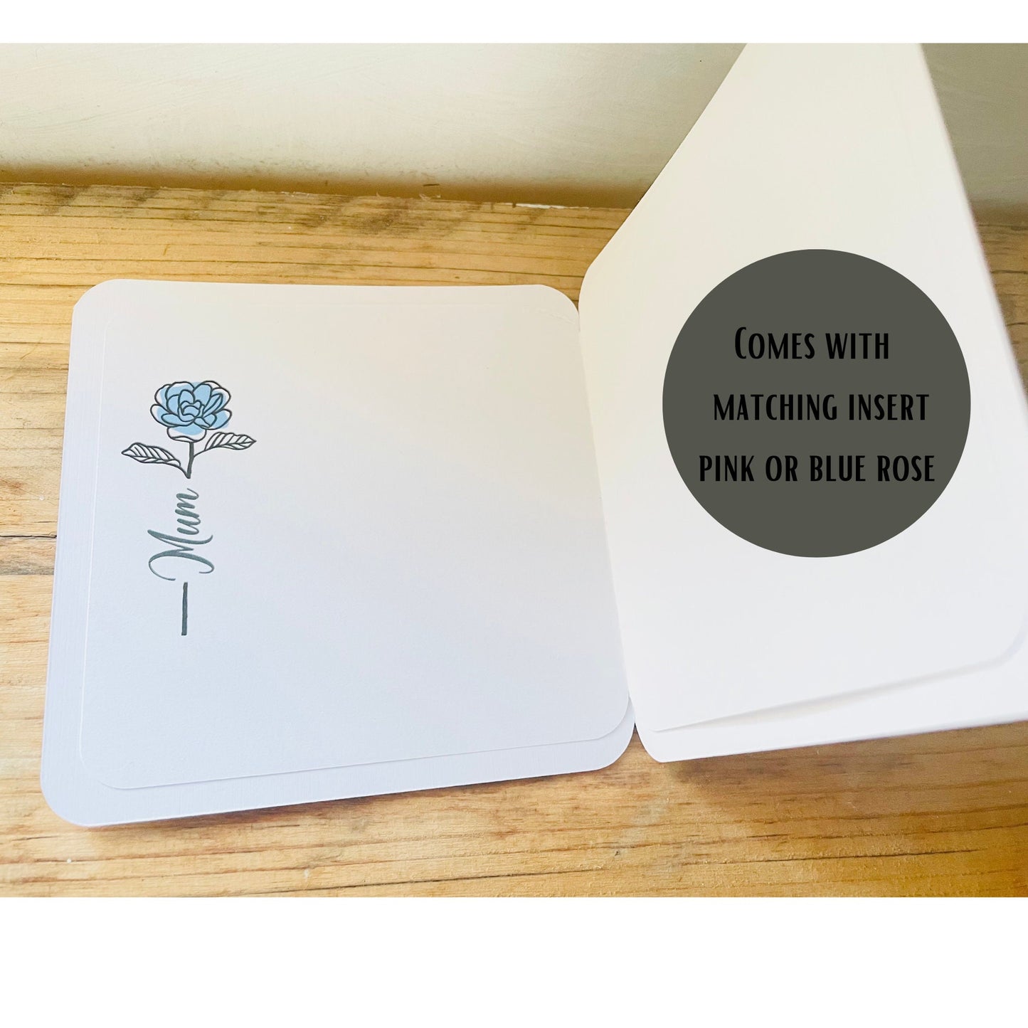 Personalised Children's Names Mother's Day Card Pink or Blue Roses Family Names Greetings Card First Time Mum Flowers Mothering Sunday Card
