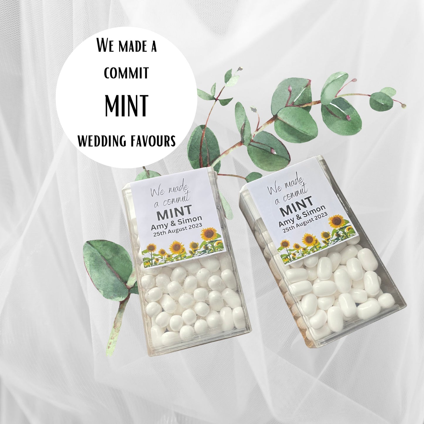 Personalised DIY "We Made a Commit-Mint" Tic Tacs Wedding Favour Stickers