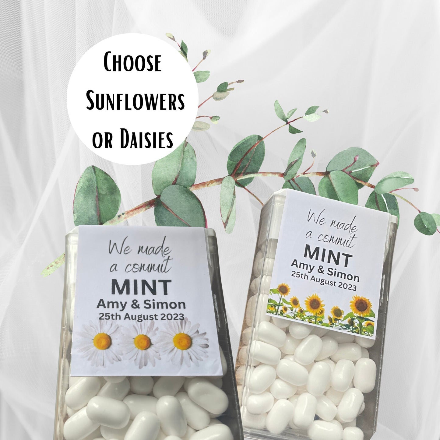 Personalised DIY "We Made a Commit-Mint" Tic Tacs Wedding Favour Stickers