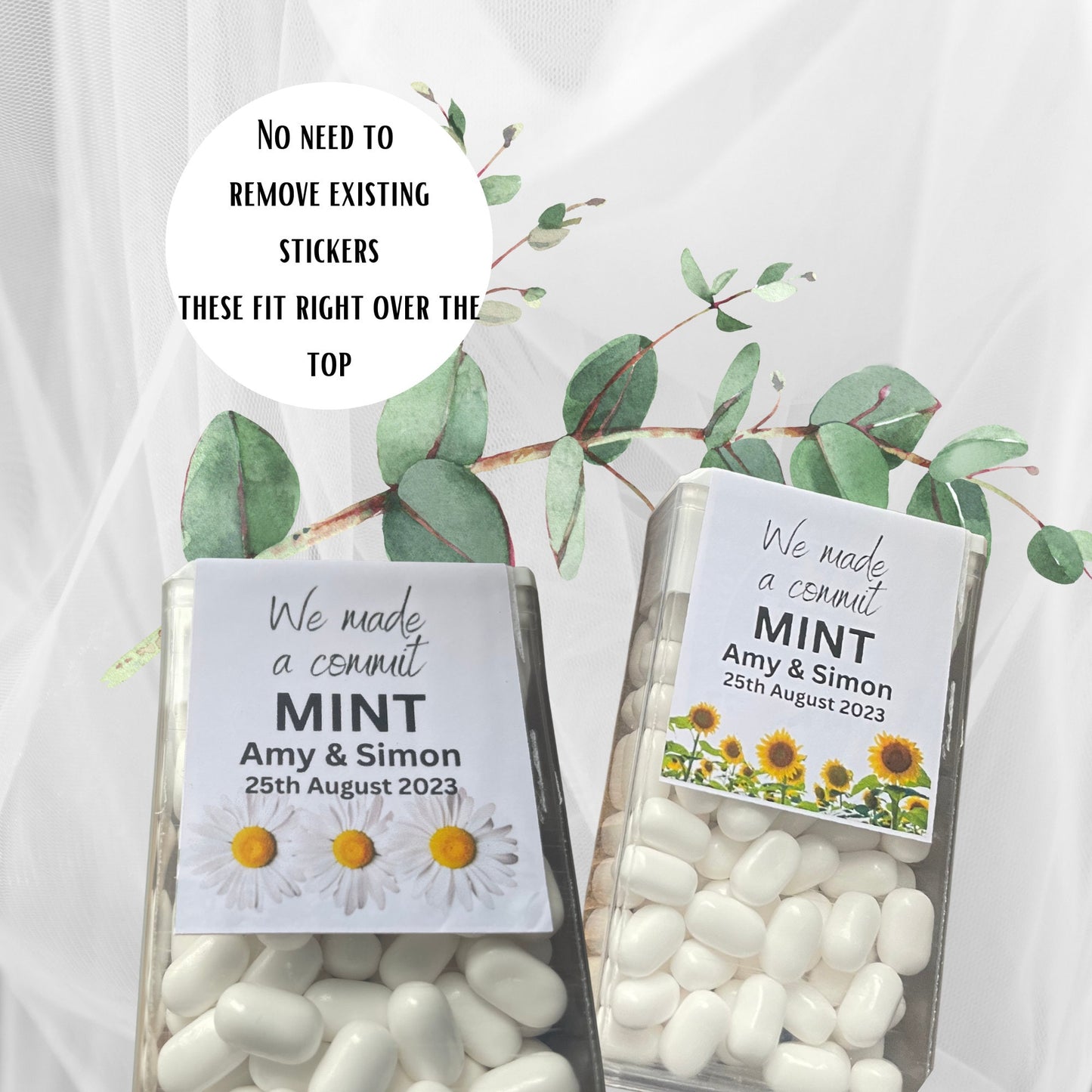 Personalised DIY "We Made a Commit-Mint" Tic Tacs Wedding Favour Stickers
