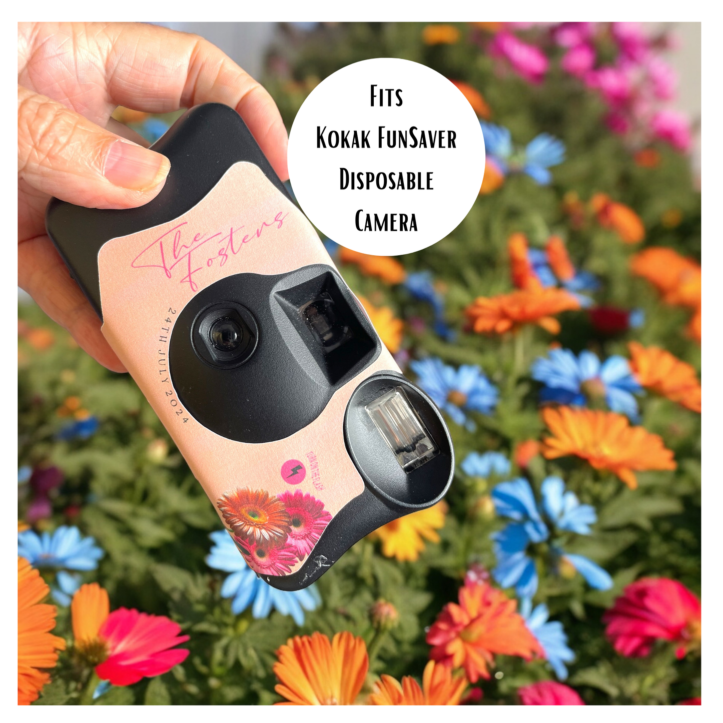 Gerbera Daisy Wedding Bouquet Disposable Camera Favours