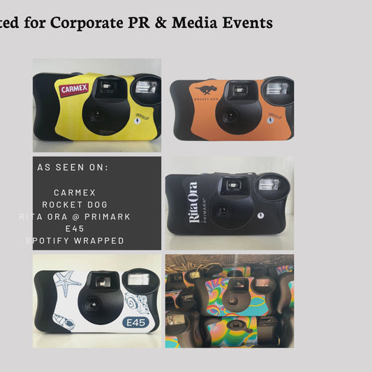Custom Colour Disposable Camera Wrap for Businesses and Brand Partnerships