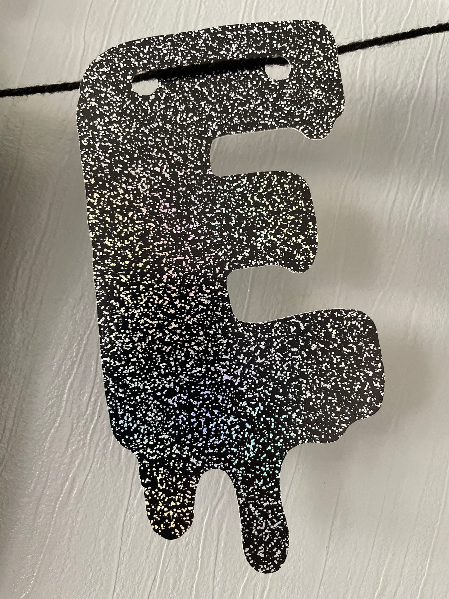 Halloween Black Sparkly Card Bunting