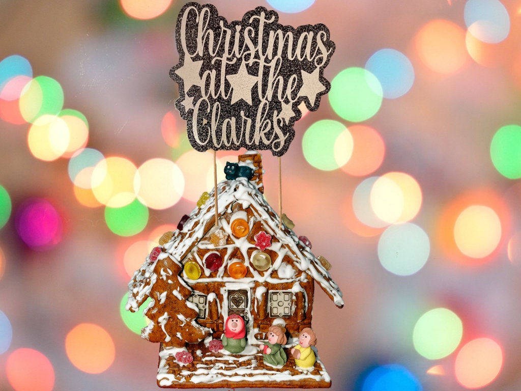 Large Christmas Cake Topper Personalised with your Surname