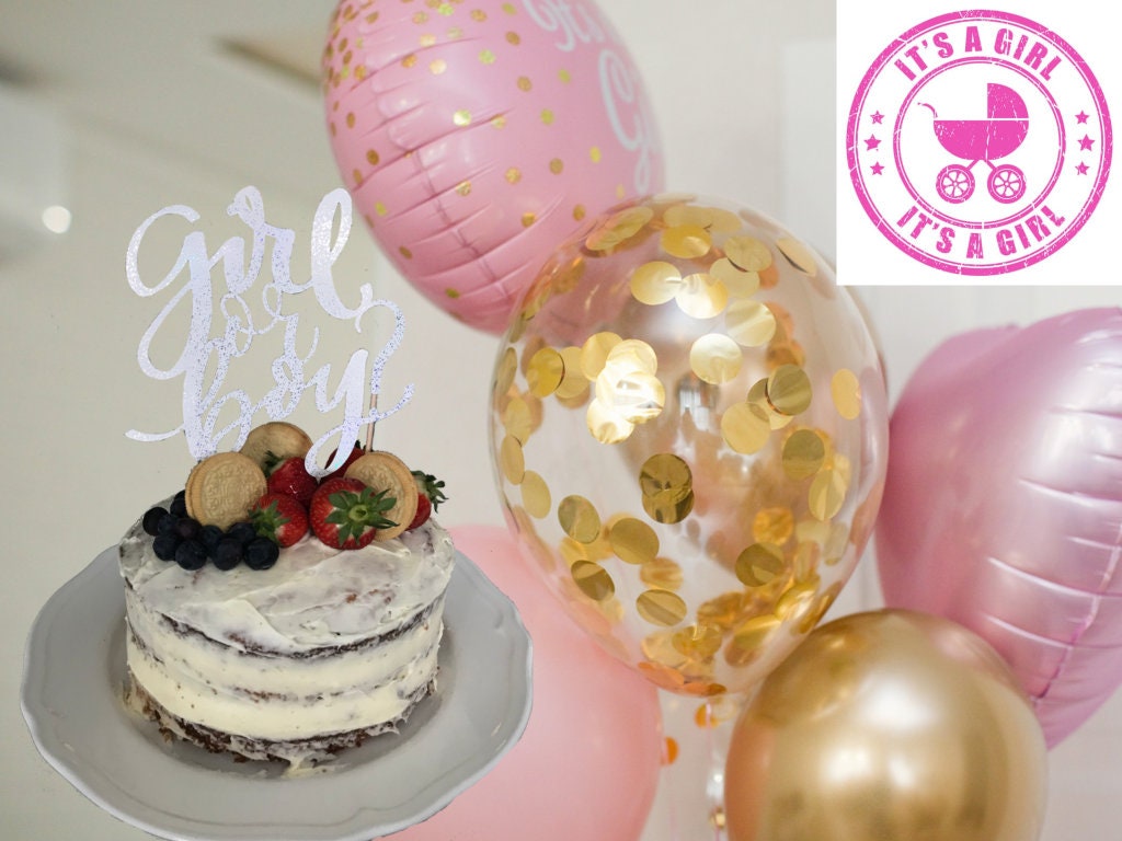 Large Custom Girl or Boy Cake Topper for Gender Reveal or Baby Shower Party, Can’t Wait to Meet You Little One