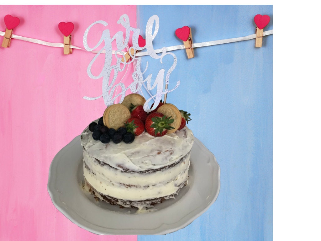 Large Custom Girl or Boy Cake Topper for Gender Reveal or Baby Shower Party, Can’t Wait to Meet You Little One