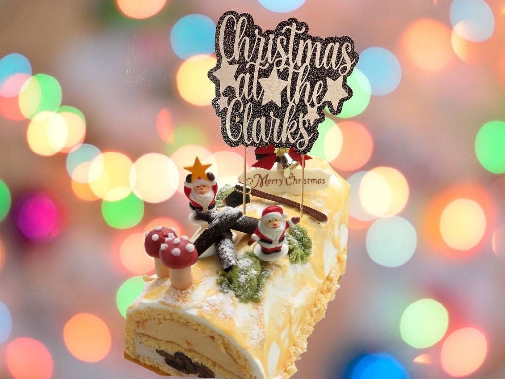 Large Christmas Cake Topper Personalised with your Surname