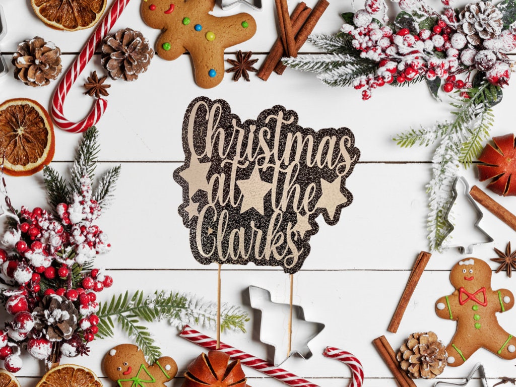 Large Christmas Cake Topper Personalised with your Surname
