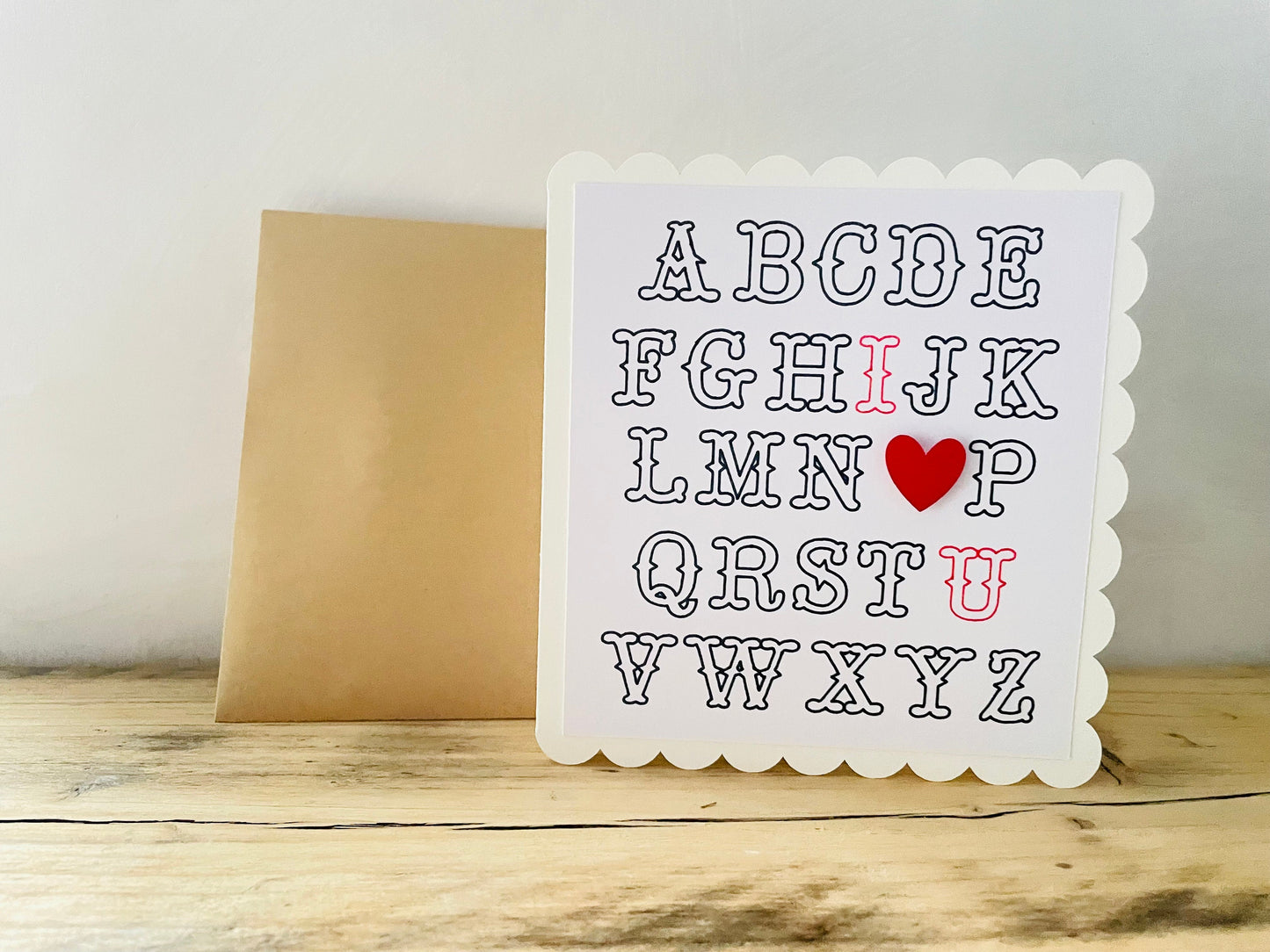 Anniversary Alphabet Message Heart Card