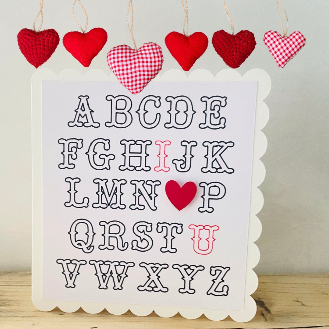 Anniversary Alphabet Message Heart Card
