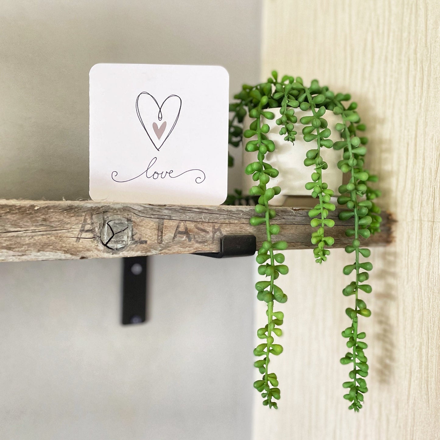 Simple Paper Anniversary Love Card, Small Thinking of You Card for Him, Elegant One Year Dating Card for Girlfriend with Handmade Envelope