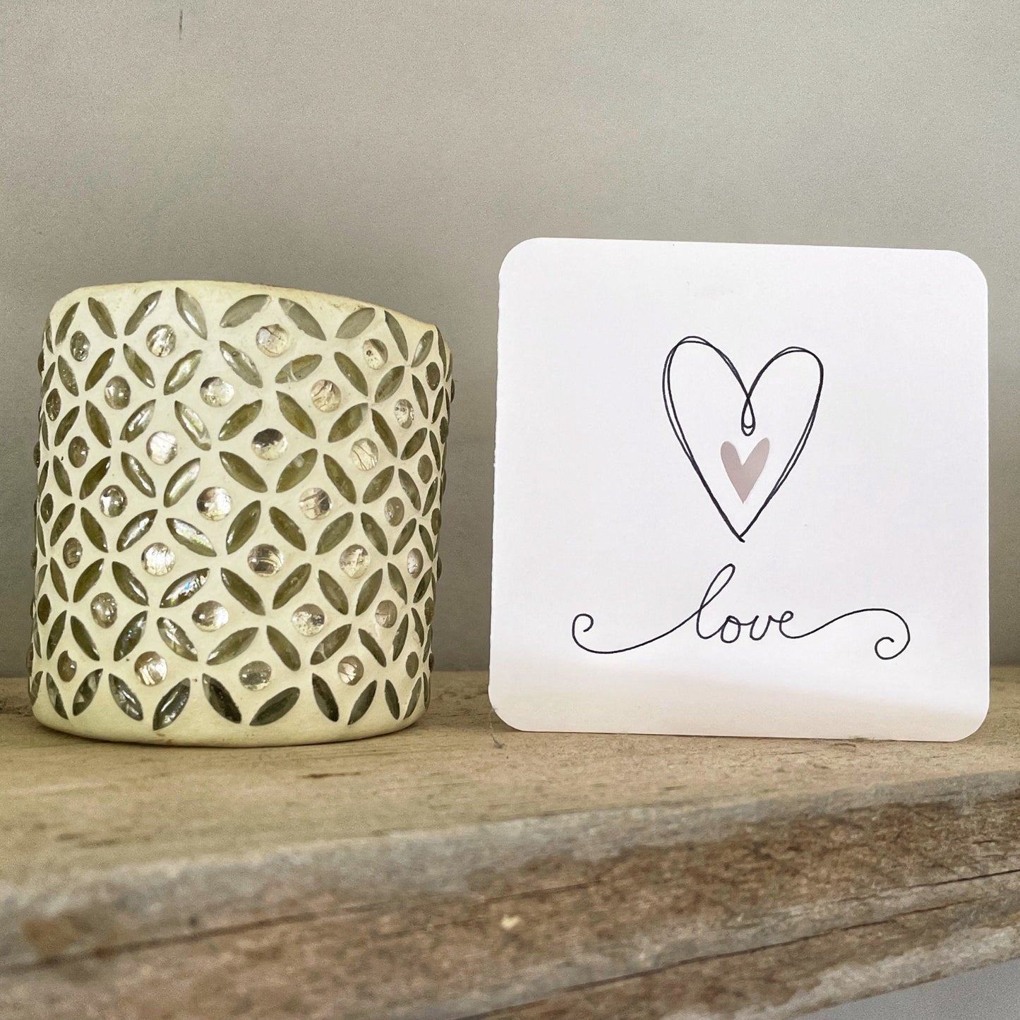 Simple Paper Anniversary Love Card, Small Thinking of You Card for Him, Elegant One Year Dating Card for Girlfriend with Handmade Envelope