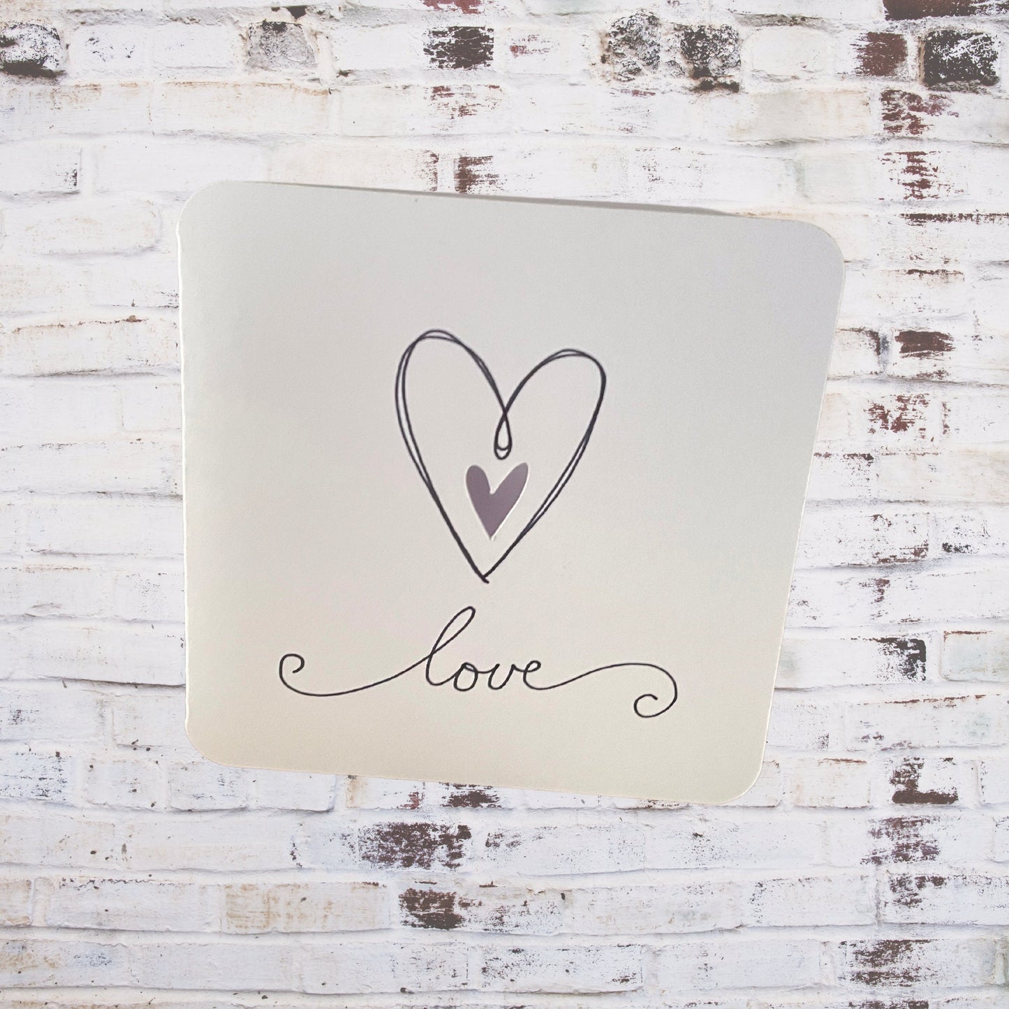 Simple Paper Anniversary Love Card, Small Thinking of You Card for Him, Elegant One Year Dating Card for Girlfriend with Handmade Envelope