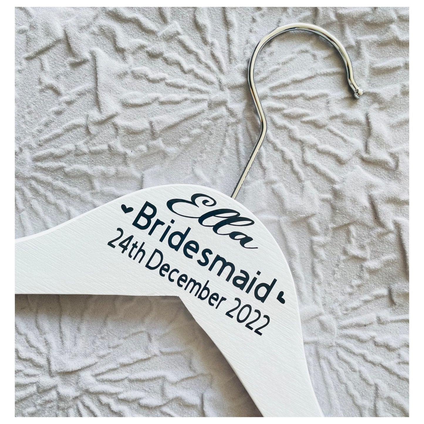 Personalised Wedding Dress Hangers for Bride, Maid of Honour and Bridesmaids