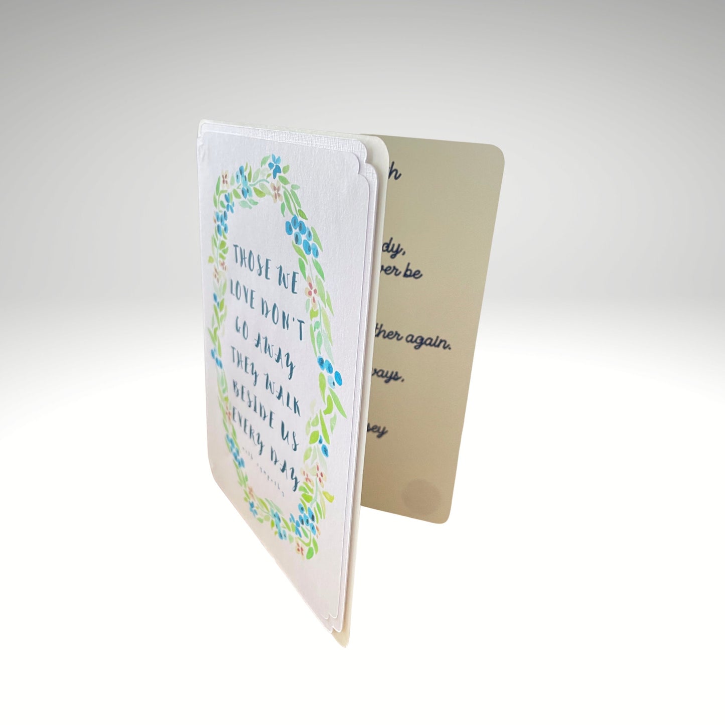 With Sympathy Floral Card, Condolence Floral Wreath Card From Family, So Sorry for Your Loss Card, Bereavement Card with Handmade Envelope