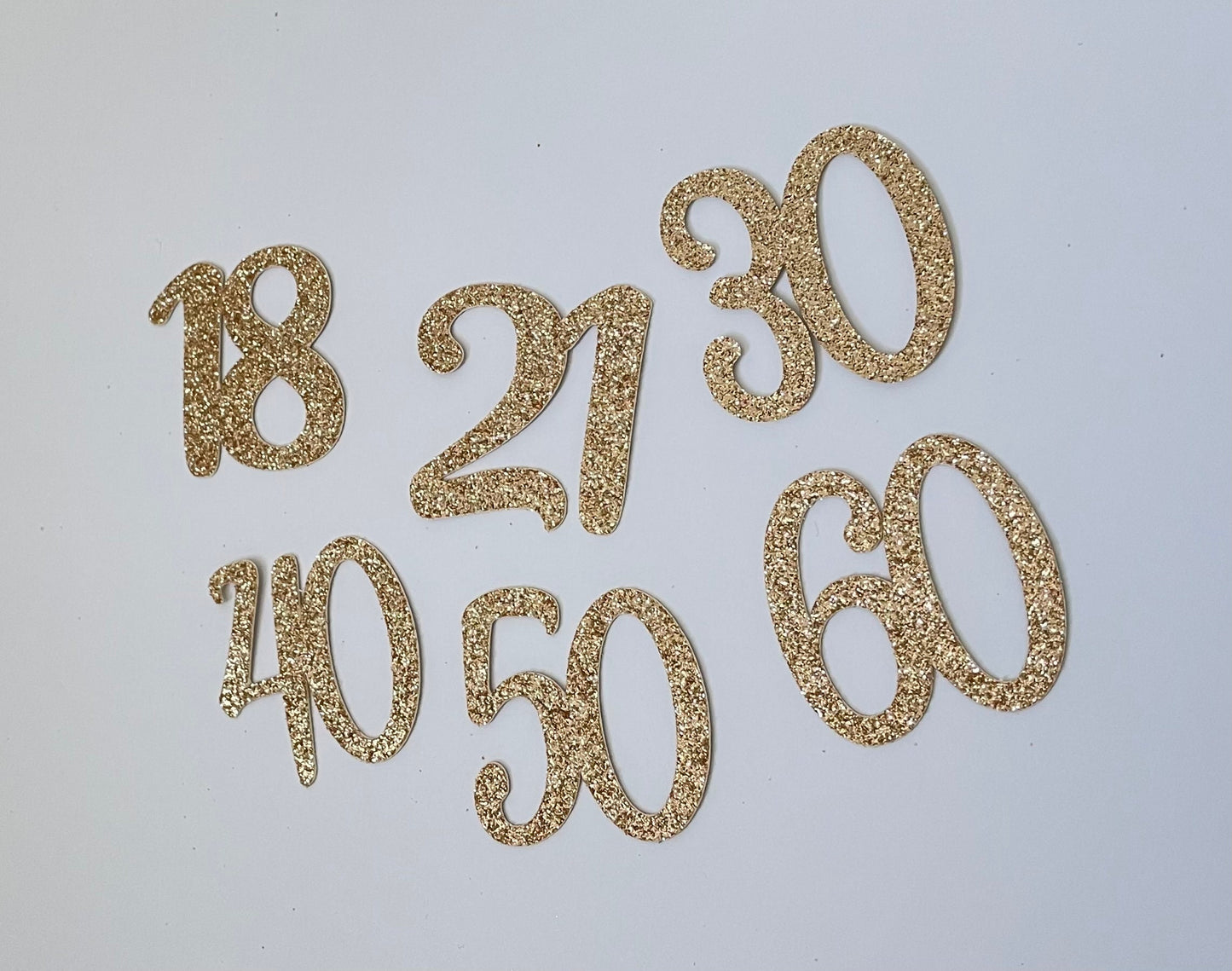 Happy Birthday Cupcake Toppers, Set of 4 or 6 Small Celebration Cake Number Picks, Choose Any Age Cupcake Charms, 18th, 21st, 30th, 40th