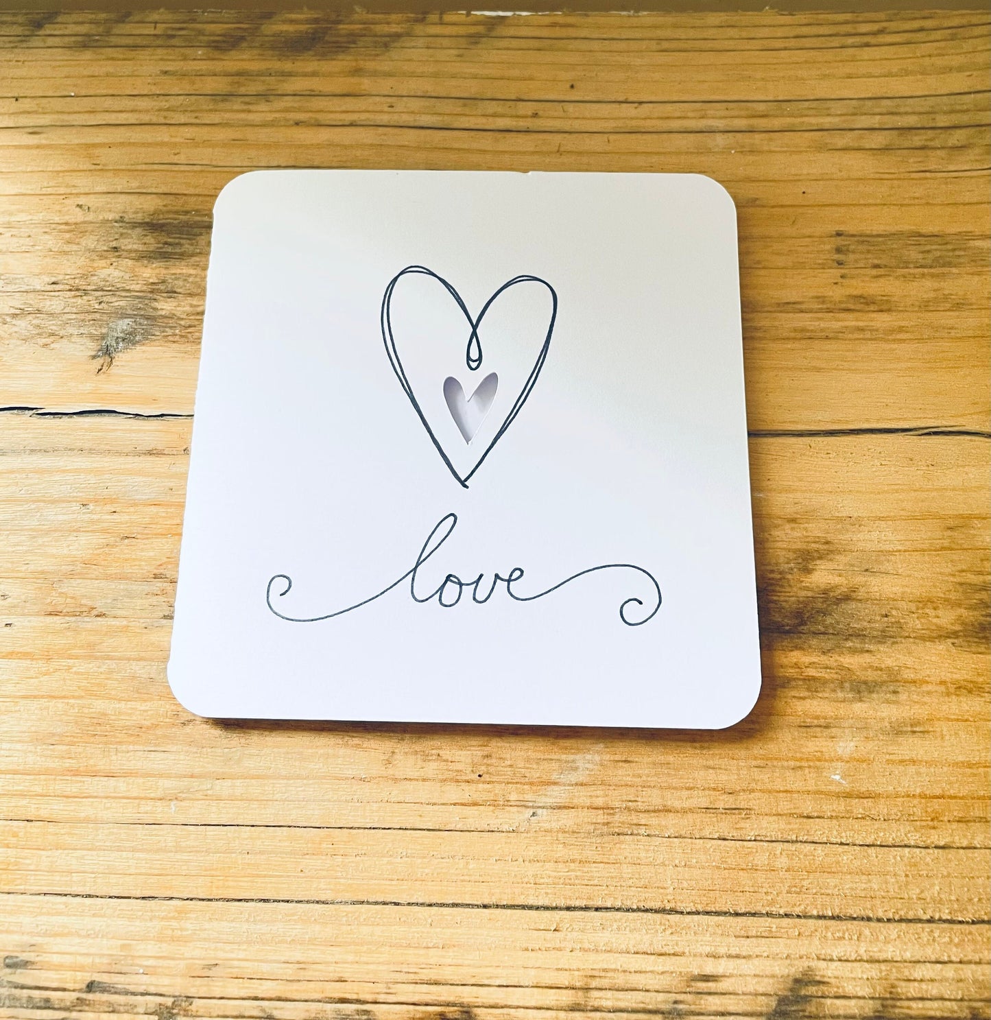Simple Paper Anniversary Love Card, Small Thinking of You Card for Him, Elegant One Year Dating Card for Girlfriend with Handmade Envelope