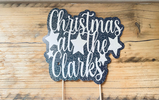 Large Christmas Cake Topper Personalised with your Surname