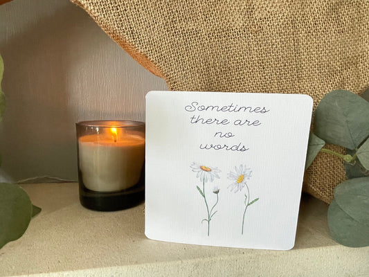 Sometimes There are no Words Sympathy Card with Watercolour Daisies, Sorry for Your Loss Condolence Card, Floral Card with Handmade Envelope