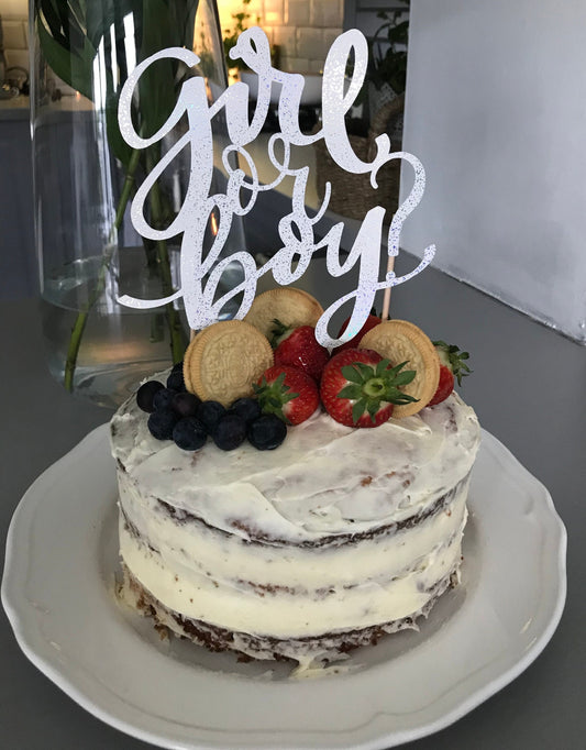 Large Custom Girl or Boy Cake Topper for Gender Reveal or Baby Shower Party, Can’t Wait to Meet You Little One