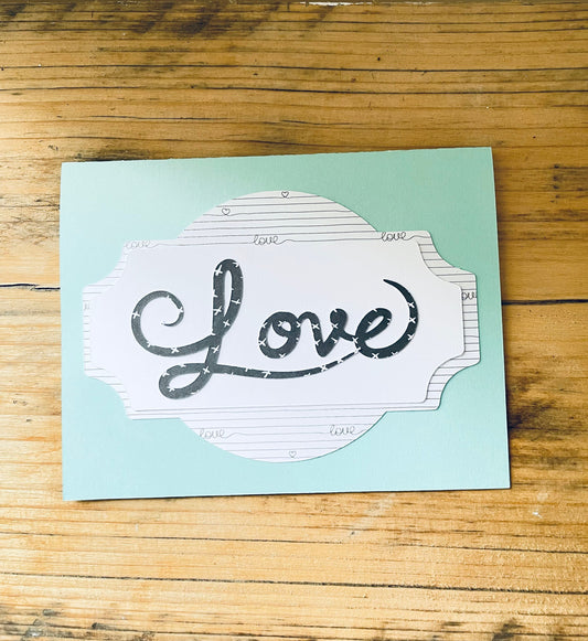 Minimalist Paper Anniversary Love Card from Girlfriend Romantic Love Card for Husband with 3D Plaque and Handmade Envelope