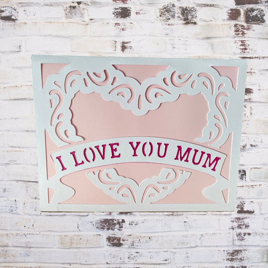 Mother’s Day Heart Card, Greetings Card with Lace Heart Detail, Special Day Card for Mum in Law, Handmade Card for Mom + Handmade Envelope
