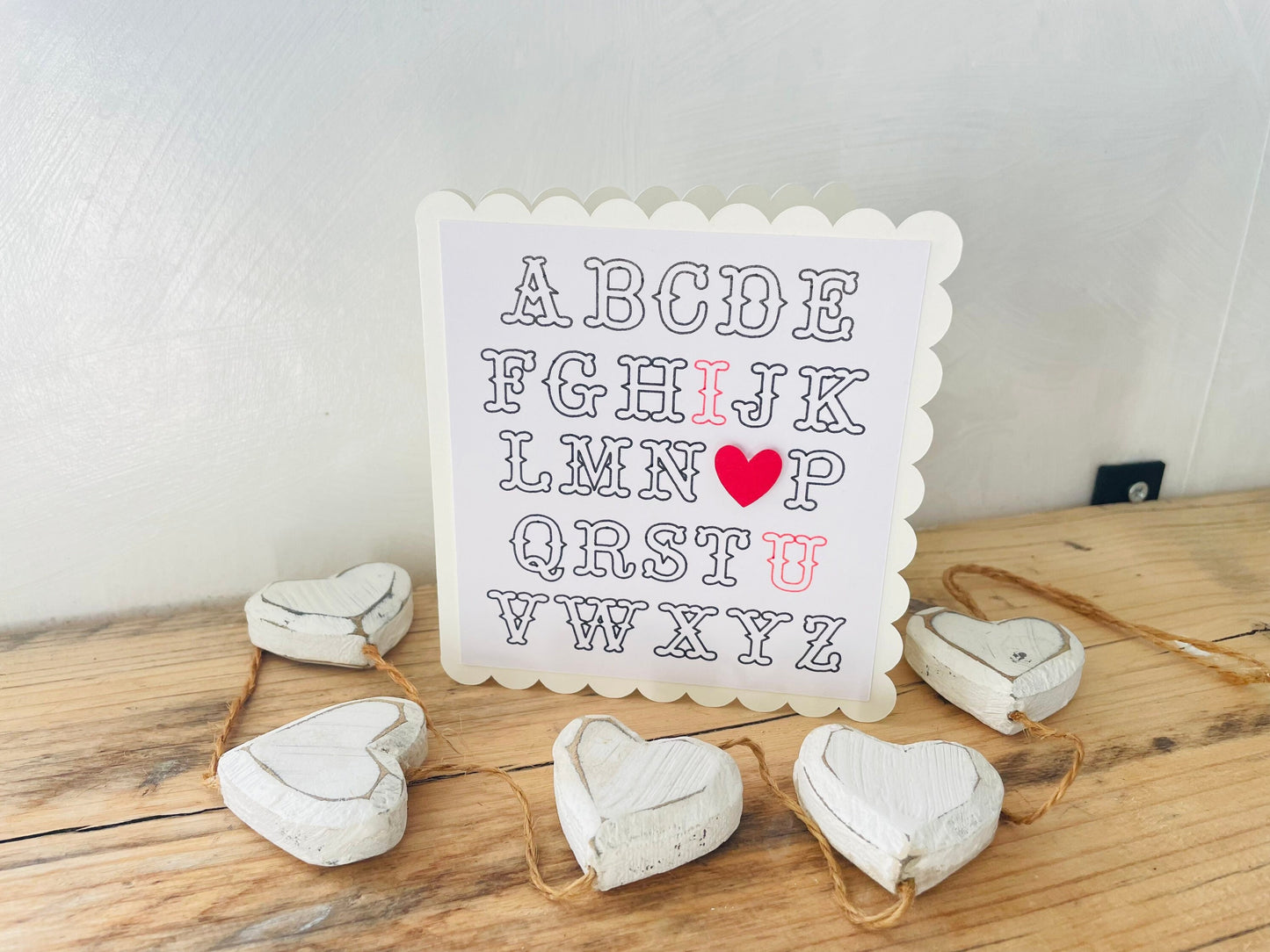 Anniversary Alphabet Message Heart Card