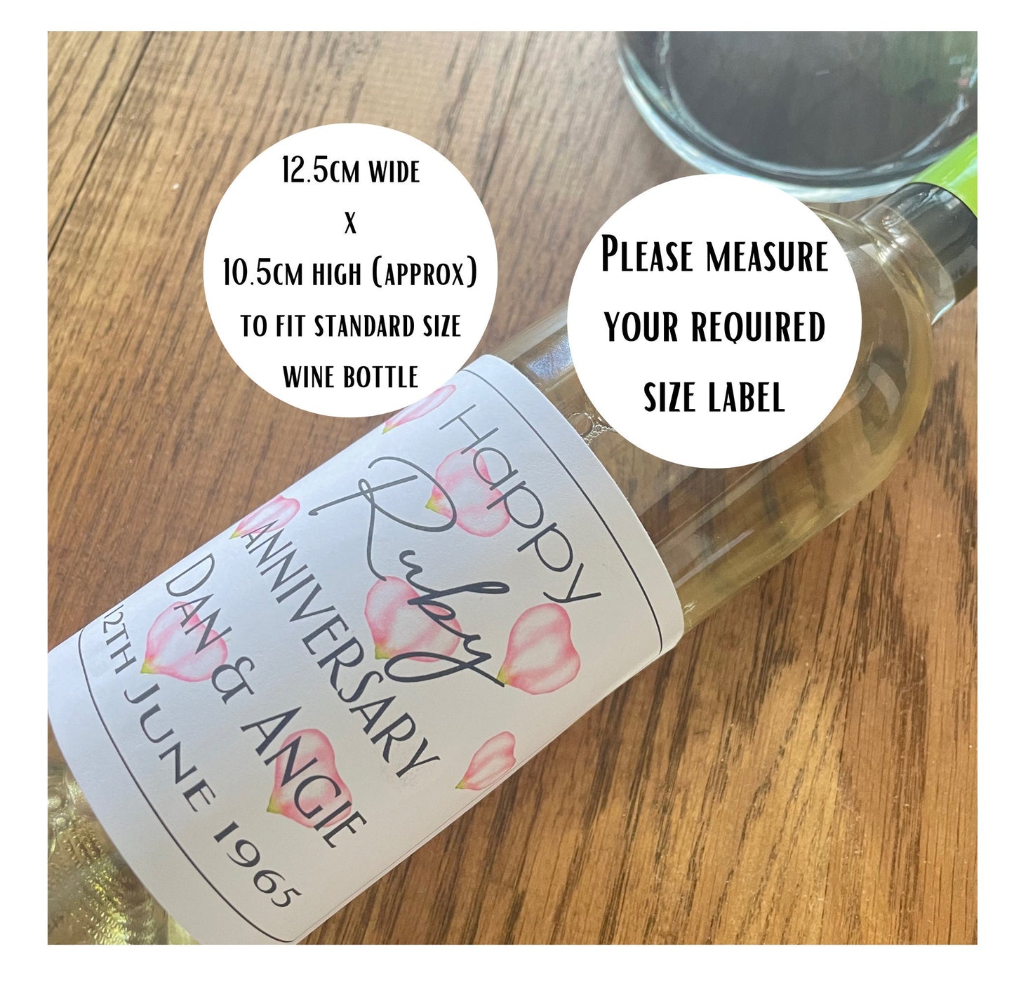 Custom Wine Bottle Labels with Floral Design