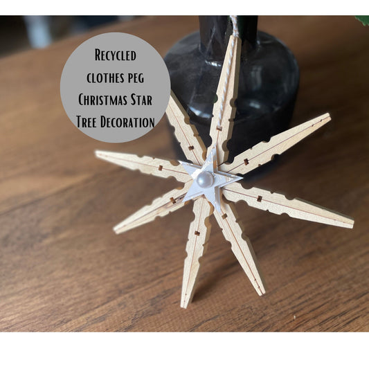 Upcycled Scandi Christmas Wooden Peg Decoration