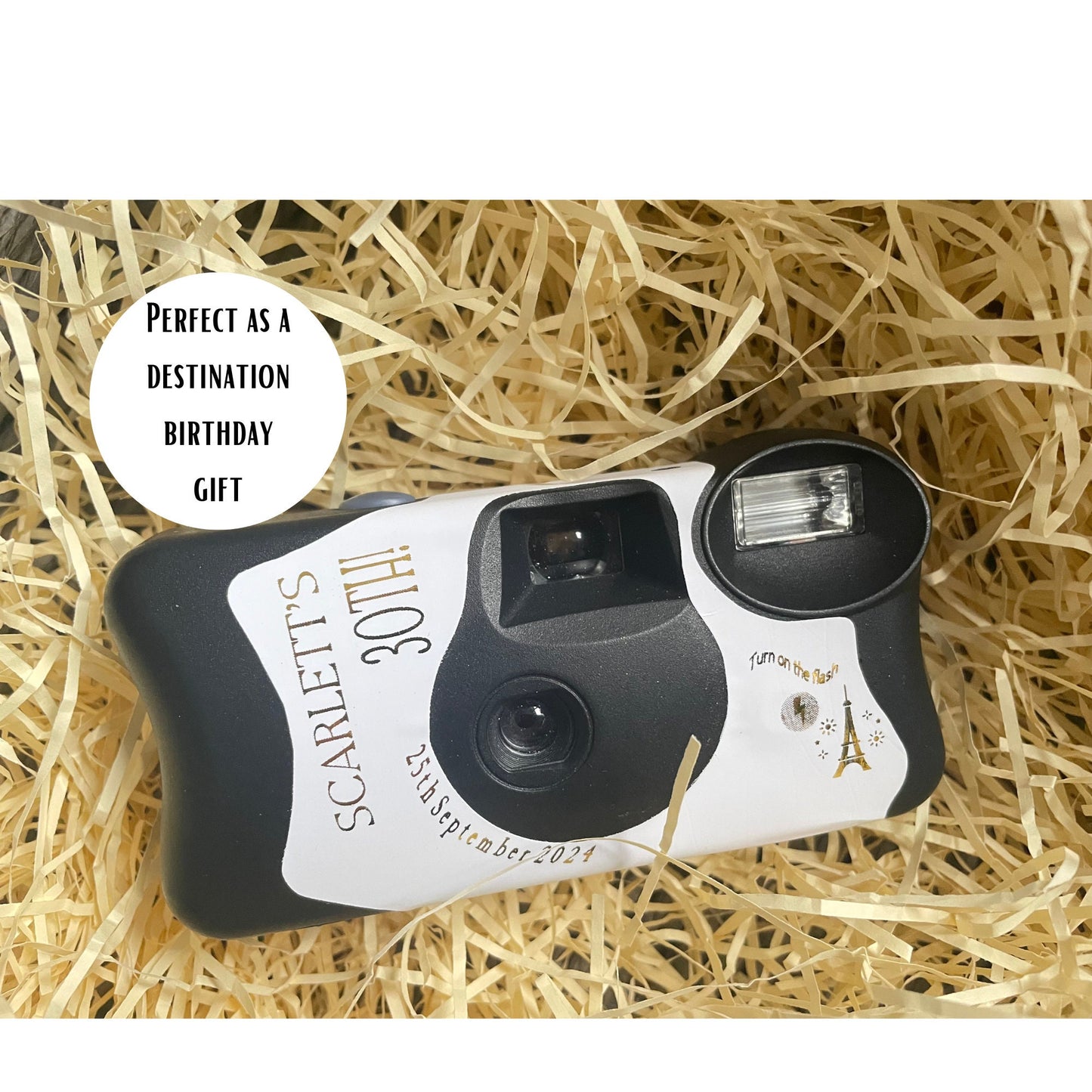 Birthday Destination Disposable Camera Wrap