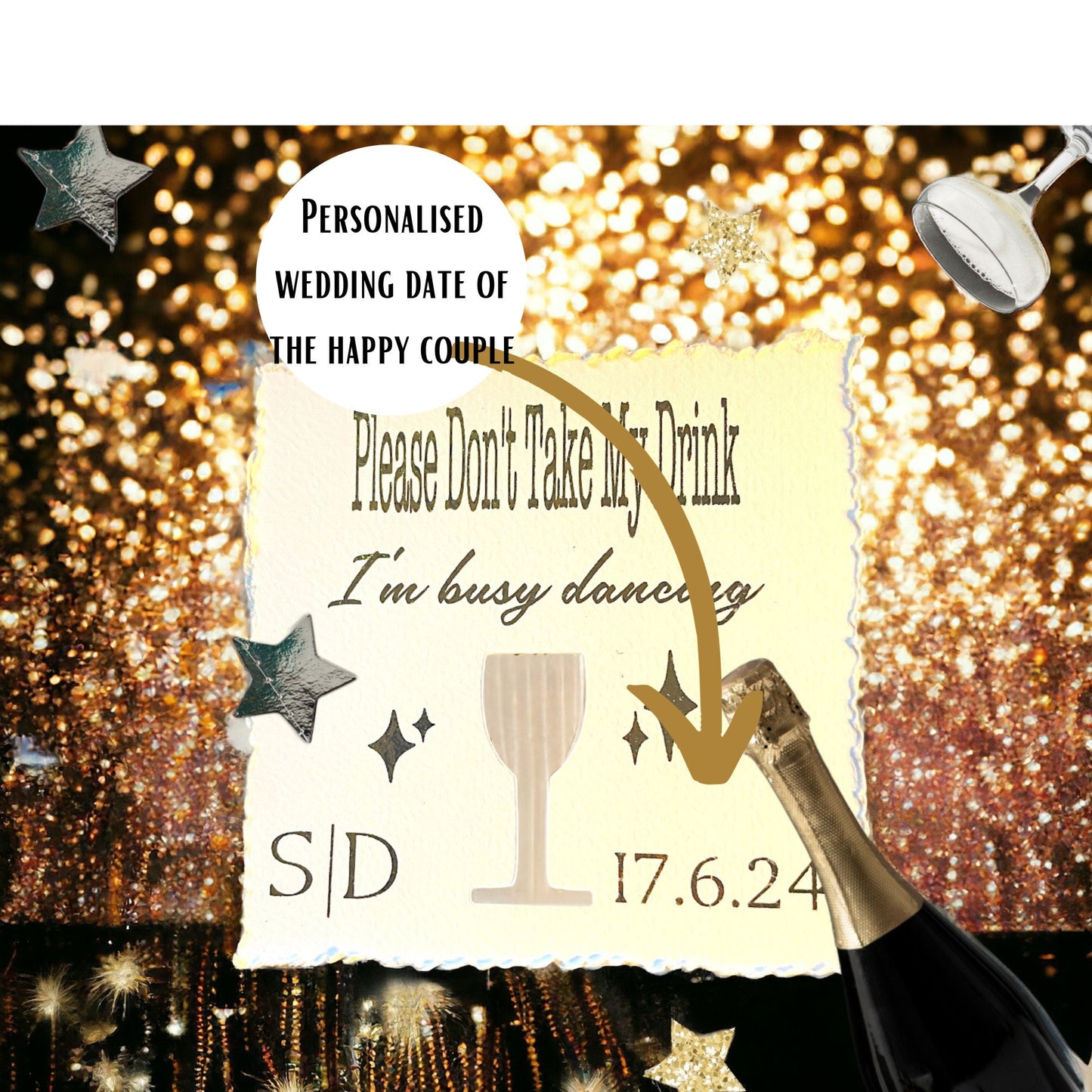 Torn Square Wedding Table Decor Drink Toppers